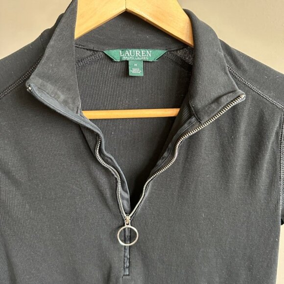 Lauren Ralph Lauren Ribbed Quarter O Ring Pullover Medium - Picture 6 of 8